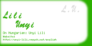 lili unyi business card